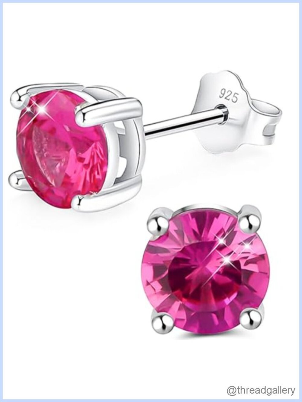 Sterling Silver 6mm CZ Birthstone Stud Earrings Sparkle Fine Jewelry Gift